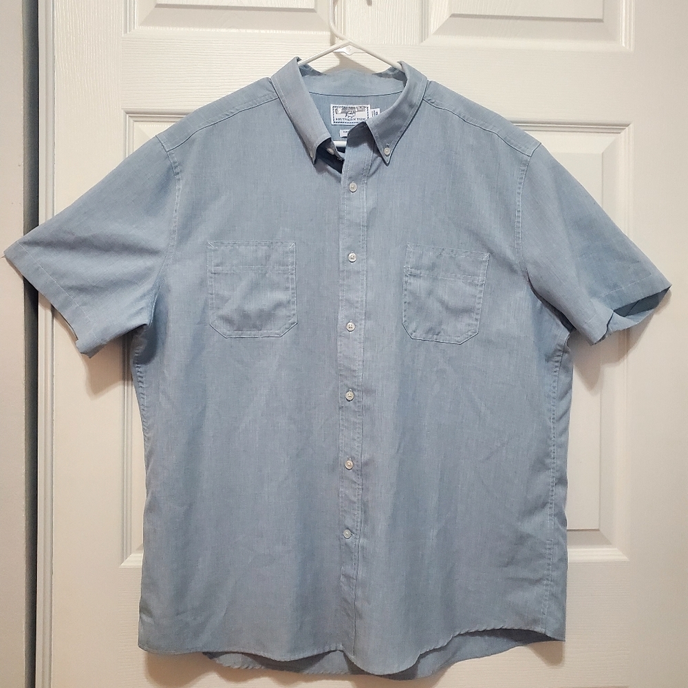 Short Sleeve Chambray Bottom Down Shirt